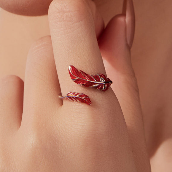 925 Sterling Silver Ring with White Gold Plating for Women - Style E