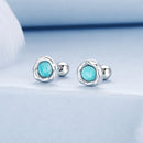 925 Sterling Silver Amazonite Earrings 0.55cm Plated White Gold for Women-3