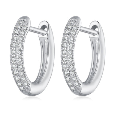 925 Sterling Silver Pavé Setting CZ Earrings for Women - 0