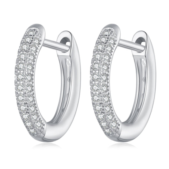 925 Sterling Silver Pavé Setting CZ Earrings for Women