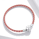 925 Sterling Silver Oxidized Leather Bracelet 17cm for Men-3