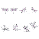 925 Sterling Silver Enamel Process Earrings with Pavé Setting CZ for Women-3