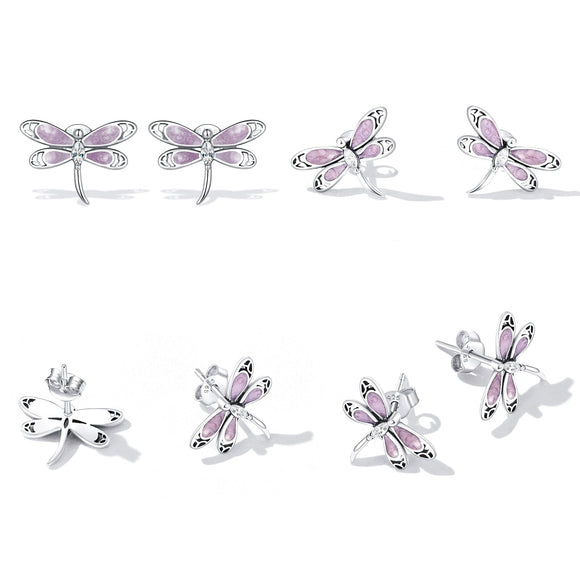 925 Sterling Silver Enamel Process Earrings with Pavé Setting CZ for Women