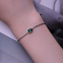 925 Sterling Silver Bracelet with CZ Pendants 150mm + 60mm Adjustable Size-6