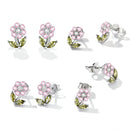 925 Sterling Silver Earrings with Pavé Setting CZ in White Gold-5