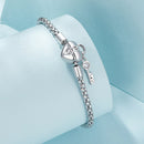 925 Sterling Silver Pavé Setting CZ Bracelet Size 17.0 for Women-4