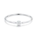 925 Sterling Silver White Gold Plated Bracelet 17.0 cm Inner Diameter 55mm for Women-2