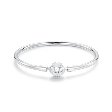 925 Sterling Silver White Gold Plated Bracelet 17.0 cm Inner Diameter 55mm for Women - 0