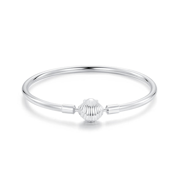 925 Sterling Silver White Gold Plated Bracelet 17.0 cm Inner Diameter 55mm for Women