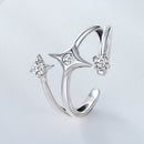 925 Sterling Silver Oxidized CZ Ring with Pavé Setting for Women-2