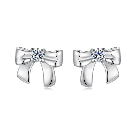925 Sterling Silver Moissanite Earrings 0.3 cm for Women