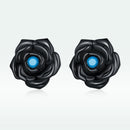 925 Sterling Silver Earrings with Turquoise and Black Gold Finish-5