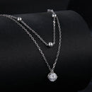 925 Sterling Silver Plated Platinum 5.0mm Moissanite Necklace for Women-3