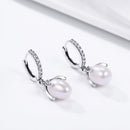925 Sterling Silver Oxidized Silver Freshwater Pearl Earrings-3