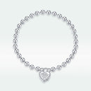925 Sterling Silver Bracelet with Pavé Setting CZ and Platinum Plating, 17cm for Women-6