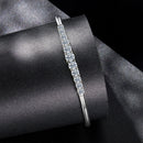 925 Sterling Silver & Moissanite White Gold Plated Bracelet with 0.5cm Moissanite for Women-2