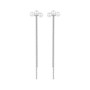 925 Sterling Silver White Gold Plated Shell Pearl Earrings-1