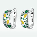 925 Sterling Silver Earrings for Women - Enamel Process - Oxidized Silver - 1.4x0.6 cm-6