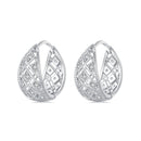925 Sterling Silver White Gold Plated Pave Setting CZ Earrings 13*6mm for Women-2