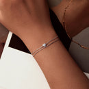 925 Sterling Silver White Gold Plated Heart-Shaped Bracelet with CZ, Length 150+60mm-5