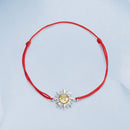 925 Sterling Silver Adjustable Length Bracelet with CZ and Glass Pendant for Women-6