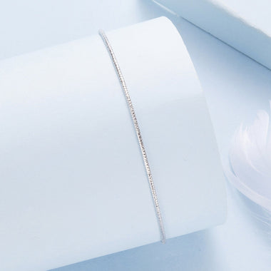 925 Sterling Silver Plated White Gold Adjustable Bracelet for Women - 0