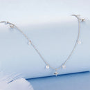 925 Sterling Silver Plated White Gold Pendant Necklace with CZ Charm for Women 38+6cm-2