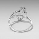 925 Sterling Silver + Plated White Gold Horse Ring-4