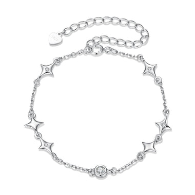 925 Sterling Silver 15+6cm Pavé Setting CZ Bracelet for Women - 0