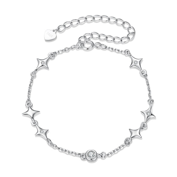 925 Sterling Silver 15+6cm Pavé Setting CZ Bracelet for Women