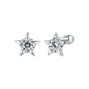 925 Sterling Silver Earrings with Pavé Setting CZ in White Gold-1