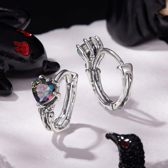 925 Sterling Silver Earrings with Transparent Glass for Women