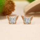 925 Sterling Silver Earrings with Enamel and Pavé Set CZ, 7x10mm, White Gold Plated for Women-3