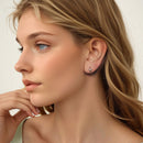 925 Sterling Silver White Gold Plated Earrings with CZ for Women-7
