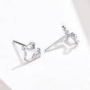 925 Sterling Silver Earrings for Women, 0.5-0.6cm, Bone and Dog Design, Platinum Plated-5
