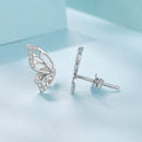 925 Sterling Silver White Gold Plated Pavé Set CZ Earrings - Small Size-4