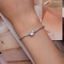 925 Sterling Silver Bracelet with CZ Zircon, 15+6.5cm, Platinum Plated for Women-7