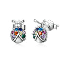 925 Sterling Silver Earrings with Oxidized Finish and Pavé Setting CZ-1