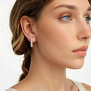 925 Sterling Silver White Gold Plated Earrings with Quality Shell Pearl, 2.1*0.5cm for Women-9