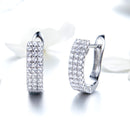 925 Sterling Silver Earrings with Pavé Setting CZ 1.3*0.4cm-3