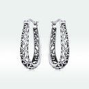 925 Sterling Silver Earrings 2.3*0.4cm Oxidized Silver for Women-4