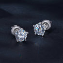 925 Sterling Silver Moissanite 0.50 Carat Earrings 6.0mm for Women-6