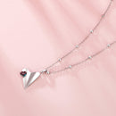925 Sterling Silver Necklace with Transparent Glass, 18x15mm Pendant for Women-4