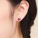 925 Sterling Silver Earrings with Pavé Setting CZ, 1*0.9cm for Women-6