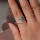 925 Sterling Silver Oxidized Synthetic Turquoise Ring 0.23-0.8cm Women-4