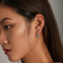 S925 Sterling Silver Turquoise Earrings - 2.1*0.7cm for Women-9