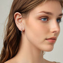 925 Sterling Silver White Gold Plated Earrings 3.0*0.7cm for Women-7