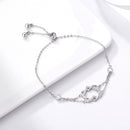 925 Sterling Silver Heart Shaped Bracelet 22CM for Women-7