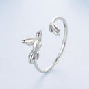 925 Sterling Silver Oxidized Silver Bird Ring for Women - 0.14cm Width, 0.7cm Bird Size-2