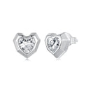 925 Sterling Silver Earrings with Pavé Setting CZ in White Gold, 0.8 x 0.9 cm-3